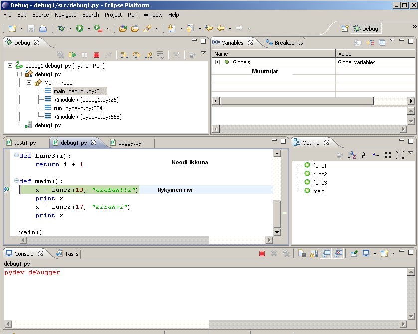 Eclipse Debug View
