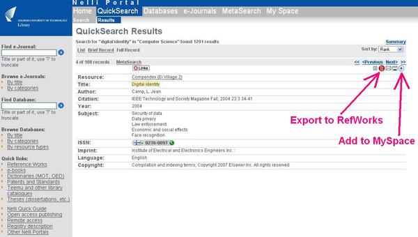 Export to RefWorks