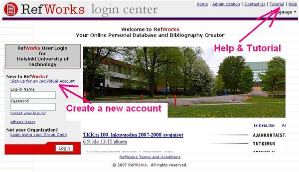 Log-in page